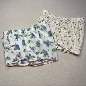 Victoria's Secret 2 pc Set - Parrot and Floral Print Sleepwear Shorts - Size SP